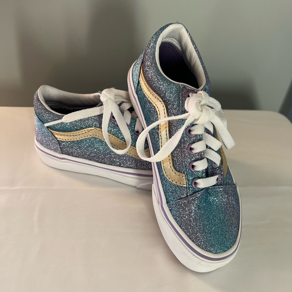 Vans Glittery Sneakers with White Laces
